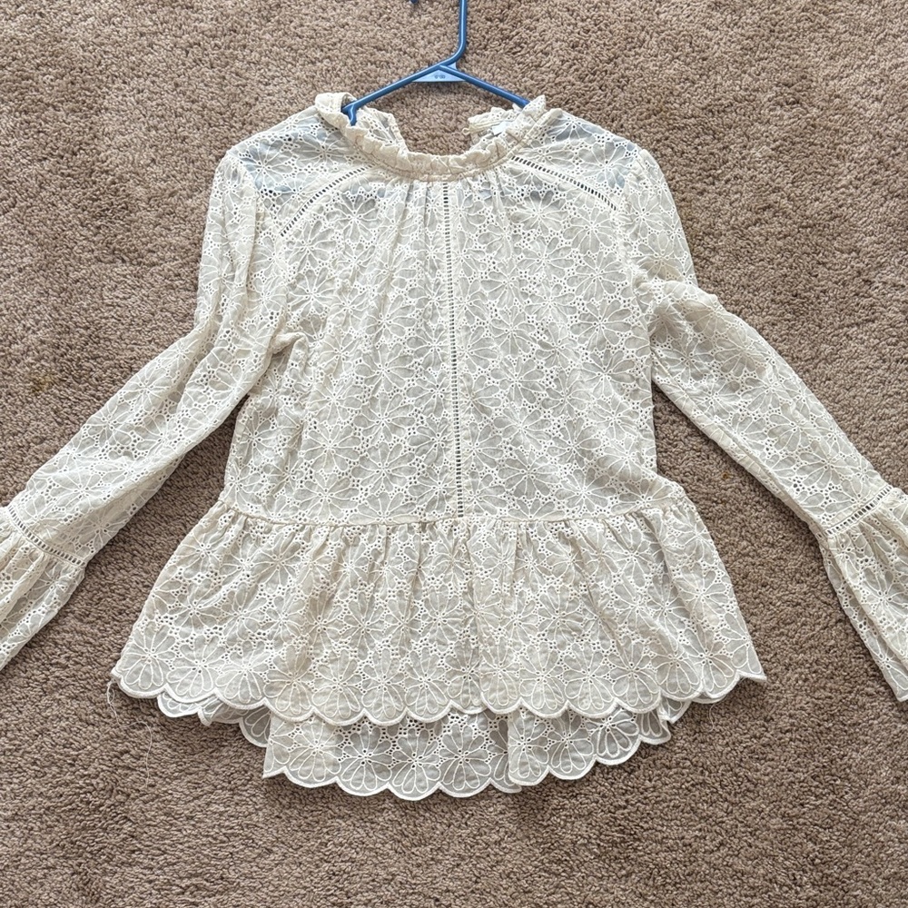 Chic Cream Lace Blouse for Women